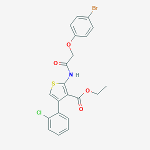 molecular formula C21H17BrClNO4S B453422 Ethyl 2-{[(4-bromophenoxy)acetyl]amino}-4-(2-chlorophenyl)-3-thiophenecarboxylate 