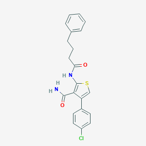 molecular formula C21H19ClN2O2S B453423 4-(4-Chlorophenyl)-2-[(4-phenylbutanoyl)amino]thiophene-3-carboxamide 
