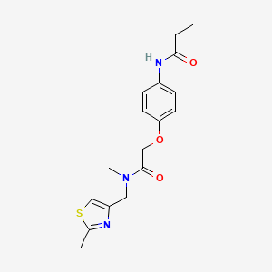 molecular formula C17H21N3O3S B4534234 N-[4-(2-{methyl[(2-methyl-1,3-thiazol-4-yl)methyl]amino}-2-oxoethoxy)phenyl]propanamide 