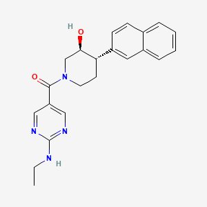 (3S*,4S*)-1-{[2-(ethylamino)pyrimidin-5-yl]carbonyl}-4-(2-naphthyl)piperidin-3-ol