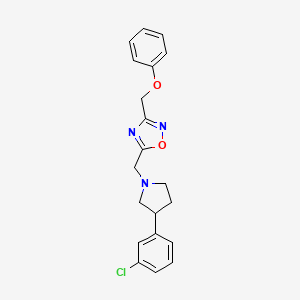 molecular formula C20H20ClN3O2 B4534246 5-{[3-(3-chlorophenyl)-1-pyrrolidinyl]methyl}-3-(phenoxymethyl)-1,2,4-oxadiazole 