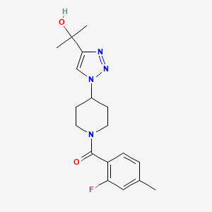 molecular formula C18H23FN4O2 B4534250 2-{1-[1-(2-fluoro-4-methylbenzoyl)piperidin-4-yl]-1H-1,2,3-triazol-4-yl}propan-2-ol 