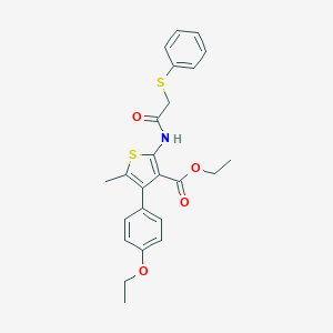 Ethyl 4-(4-ethoxyphenyl)-5-methyl-2-{[(phenylsulfanyl)acetyl]amino}-3-thiophenecarboxylate