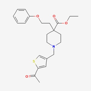 molecular formula C23H29NO4S B4534287 ethyl 1-[(5-acetyl-3-thienyl)methyl]-4-(2-phenoxyethyl)-4-piperidinecarboxylate 