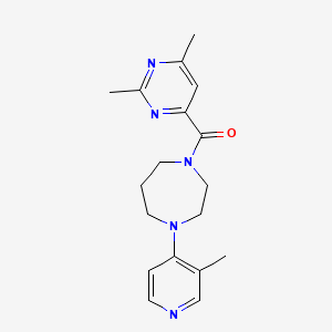molecular formula C18H23N5O B4534297 1-[(2,6-dimethylpyrimidin-4-yl)carbonyl]-4-(3-methylpyridin-4-yl)-1,4-diazepane 