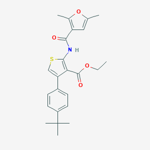 molecular formula C24H27NO4S B453430 Ethyl 4-(4-tert-butylphenyl)-2-[(2,5-dimethyl-3-furoyl)amino]-3-thiophenecarboxylate 