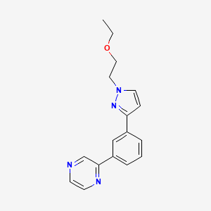 molecular formula C17H18N4O B4534303 2-{3-[1-(2-ethoxyethyl)-1H-pyrazol-3-yl]phenyl}pyrazine 