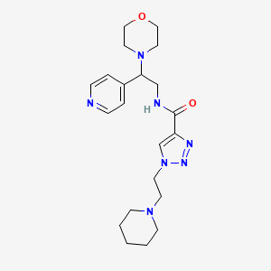 molecular formula C21H31N7O2 B4534311 N-[2-(4-morpholinyl)-2-(4-pyridinyl)ethyl]-1-[2-(1-piperidinyl)ethyl]-1H-1,2,3-triazole-4-carboxamide 
