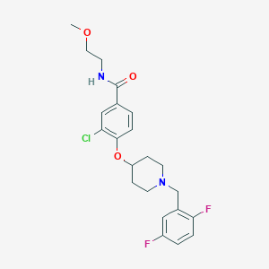 molecular formula C22H25ClF2N2O3 B4534326 3-chloro-4-{[1-(2,5-difluorobenzyl)-4-piperidinyl]oxy}-N-(2-methoxyethyl)benzamide 