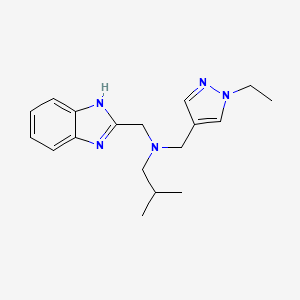 molecular formula C18H25N5 B4534334 (1H-benzimidazol-2-ylmethyl)[(1-ethyl-1H-pyrazol-4-yl)methyl]isobutylamine 