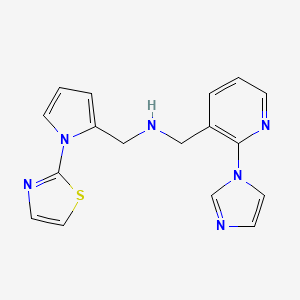 molecular formula C17H16N6S B4534344 1-[2-(1H-imidazol-1-yl)-3-pyridinyl]-N-{[1-(1,3-thiazol-2-yl)-1H-pyrrol-2-yl]methyl}methanamine 