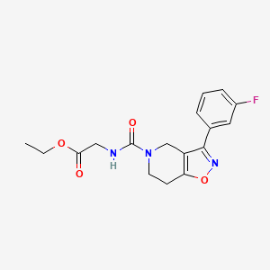 molecular formula C17H18FN3O4 B4534352 ethyl N-{[3-(3-fluorophenyl)-6,7-dihydroisoxazolo[4,5-c]pyridin-5(4H)-yl]carbonyl}glycinate 