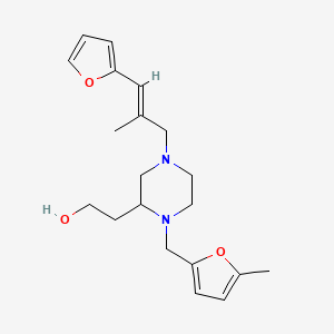 molecular formula C20H28N2O3 B4534356 2-{4-[(2E)-3-(2-furyl)-2-methyl-2-propen-1-yl]-1-[(5-methyl-2-furyl)methyl]-2-piperazinyl}ethanol 