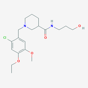 molecular formula C19H29ClN2O4 B4534358 1-(2-chloro-4-ethoxy-5-methoxybenzyl)-N-(3-hydroxypropyl)piperidine-3-carboxamide 