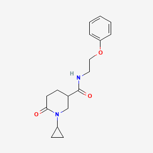 molecular formula C17H22N2O3 B4534360 1-cyclopropyl-6-oxo-N-(2-phenoxyethyl)-3-piperidinecarboxamide 