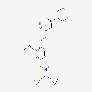 molecular formula C25H40N2O3 B4534384 1-[cyclohexyl(methyl)amino]-3-(4-{[(dicyclopropylmethyl)amino]methyl}-2-methoxyphenoxy)-2-propanol 