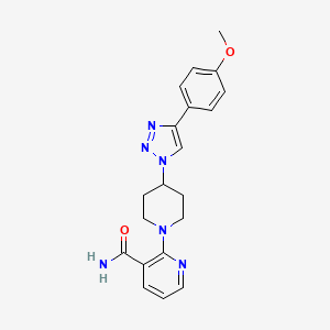 molecular formula C20H22N6O2 B4534389 2-{4-[4-(4-methoxyphenyl)-1H-1,2,3-triazol-1-yl]piperidin-1-yl}nicotinamide 