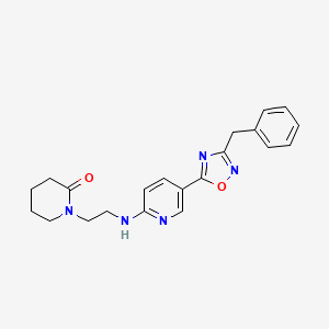 molecular formula C21H23N5O2 B4534404 1-(2-{[5-(3-benzyl-1,2,4-oxadiazol-5-yl)-2-pyridinyl]amino}ethyl)-2-piperidinone 