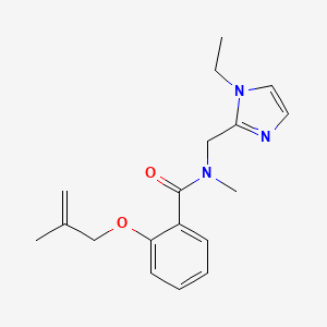 molecular formula C18H23N3O2 B4534425 N-[(1-ethyl-1H-imidazol-2-yl)methyl]-N-methyl-2-[(2-methylprop-2-en-1-yl)oxy]benzamide 