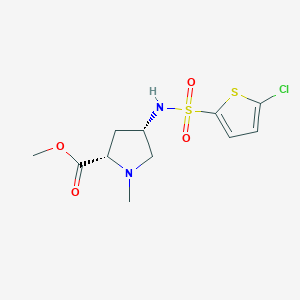 molecular formula C11H15ClN2O4S2 B4534434 methyl (2S,4S)-4-{[(5-chloro-2-thienyl)sulfonyl]amino}-1-methylpyrrolidine-2-carboxylate 