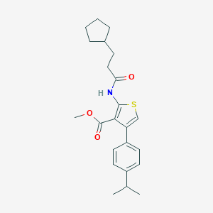 Methyl 2-[(3-cyclopentylpropanoyl)amino]-4-(4-isopropylphenyl)-3-thiophenecarboxylate
