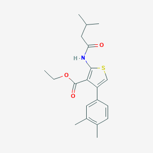 Ethyl 4-(3,4-dimethylphenyl)-2-[(3-methylbutanoyl)amino]-3-thiophenecarboxylate