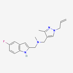 molecular formula C18H21FN4 B4534463 1-(1-allyl-3-methyl-1H-pyrazol-4-yl)-N-[(5-fluoro-1H-indol-2-yl)methyl]-N-methylmethanamine 