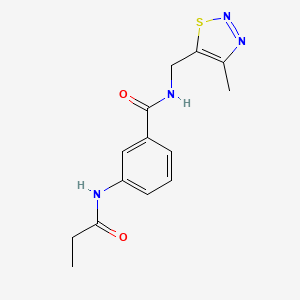 molecular formula C14H16N4O2S B4534492 N-[(4-methyl-1,2,3-thiadiazol-5-yl)methyl]-3-(propionylamino)benzamide 