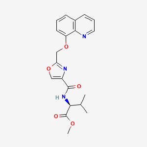 molecular formula C20H21N3O5 B4534493 methyl N-({2-[(8-quinolinyloxy)methyl]-1,3-oxazol-4-yl}carbonyl)-L-valinate 