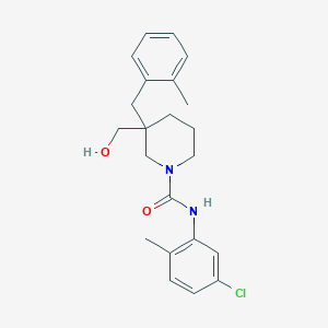 molecular formula C22H27ClN2O2 B4534496 N-(5-chloro-2-methylphenyl)-3-(hydroxymethyl)-3-(2-methylbenzyl)-1-piperidinecarboxamide 