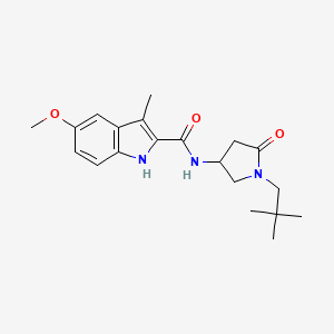 molecular formula C20H27N3O3 B4534500 N-[1-(2,2-dimethylpropyl)-5-oxo-3-pyrrolidinyl]-5-methoxy-3-methyl-1H-indole-2-carboxamide 