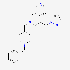 N-{[1-(2-methylbenzyl)-4-piperidinyl]methyl}-3-(1H-pyrazol-1-yl)-N-(3-pyridinylmethyl)-1-propanamine