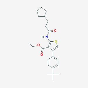 Ethyl 4-(4-tert-butylphenyl)-2-[(3-cyclopentylpropanoyl)amino]-3-thiophenecarboxylate