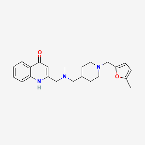 molecular formula C23H29N3O2 B4534533 2-{[methyl({1-[(5-methyl-2-furyl)methyl]-4-piperidinyl}methyl)amino]methyl}-4-quinolinol 