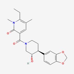molecular formula C22H26N2O5 B4534541 3-{[(3S*,4S*)-4-(1,3-苯并二氧杂环-5-基)-3-羟基哌啶-1-基]羰基}-6-乙基-1,5-二甲基吡啶-2(1H)-酮 