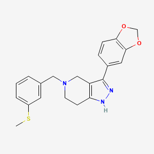 molecular formula C21H21N3O2S B4534548 3-(1,3-benzodioxol-5-yl)-5-[3-(methylthio)benzyl]-4,5,6,7-tetrahydro-1H-pyrazolo[4,3-c]pyridine 
