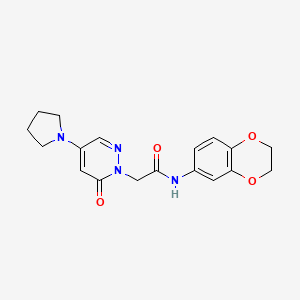 molecular formula C18H20N4O4 B4534562 N-(2,3-dihydro-1,4-benzodioxin-6-yl)-2-[6-oxo-4-(1-pyrrolidinyl)-1(6H)-pyridazinyl]acetamide 