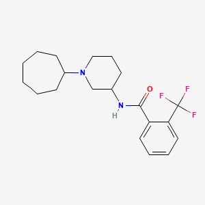 molecular formula C20H27F3N2O B4534569 N-(1-cycloheptyl-3-piperidinyl)-2-(trifluoromethyl)benzamide 
