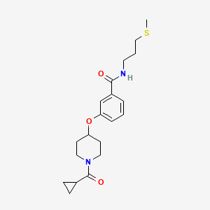 molecular formula C20H28N2O3S B4534577 3-{[1-(cyclopropylcarbonyl)-4-piperidinyl]oxy}-N-[3-(methylthio)propyl]benzamide 