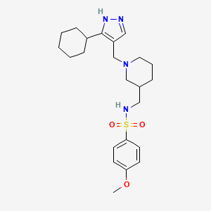molecular formula C23H34N4O3S B4534594 N-({1-[(3-cyclohexyl-1H-pyrazol-4-yl)methyl]-3-piperidinyl}methyl)-4-methoxybenzenesulfonamide 