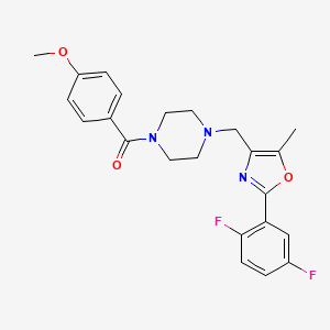 molecular formula C23H23F2N3O3 B4534611 1-{[2-(2,5-difluorophenyl)-5-methyl-1,3-oxazol-4-yl]methyl}-4-(4-methoxybenzoyl)piperazine 