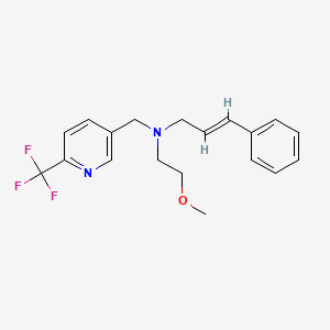 molecular formula C19H21F3N2O B4534613 (2-methoxyethyl)[(2E)-3-phenylprop-2-en-1-yl]{[6-(trifluoromethyl)pyridin-3-yl]methyl}amine 