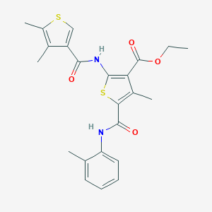 molecular formula C23H24N2O4S2 B453463 Ethyl 2-{[(4,5-dimethyl-3-thienyl)carbonyl]amino}-4-methyl-5-(2-toluidinocarbonyl)-3-thiophenecarboxylate 