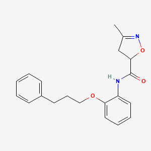 molecular formula C20H22N2O3 B4534652 3-methyl-N-[2-(3-phenylpropoxy)phenyl]-4,5-dihydroisoxazole-5-carboxamide 