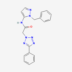 molecular formula C19H17N7O B4534655 N-(1-benzyl-1H-pyrazol-5-yl)-2-(5-phenyl-2H-tetrazol-2-yl)acetamide 