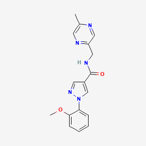 molecular formula C17H17N5O2 B4534658 1-(2-methoxyphenyl)-N-[(5-methylpyrazin-2-yl)methyl]-1H-pyrazole-4-carboxamide 