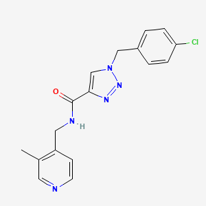 molecular formula C17H16ClN5O B4534676 1-(4-chlorobenzyl)-N-[(3-methyl-4-pyridinyl)methyl]-1H-1,2,3-triazole-4-carboxamide 