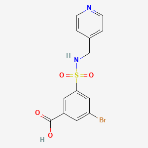 molecular formula C13H11BrN2O4S B4534680 3-bromo-5-{[(pyridin-4-ylmethyl)amino]sulfonyl}benzoic acid 