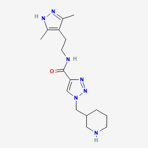 molecular formula C16H25N7O B4534706 N-[2-(3,5-dimethyl-1H-pyrazol-4-yl)ethyl]-1-(piperidin-3-ylmethyl)-1H-1,2,3-triazole-4-carboxamide 