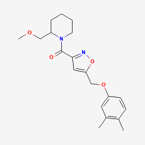 molecular formula C20H26N2O4 B4534707 1-({5-[(3,4-dimethylphenoxy)methyl]-3-isoxazolyl}carbonyl)-2-(methoxymethyl)piperidine 